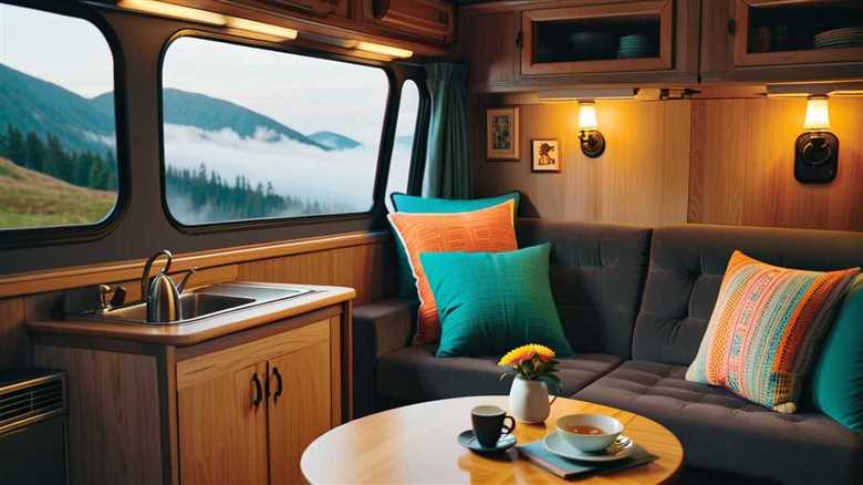 How do you create a comfortable living space in a small RV?